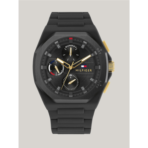 TOMMY HILFIGER 44M Multifunction Black Silicone Watch